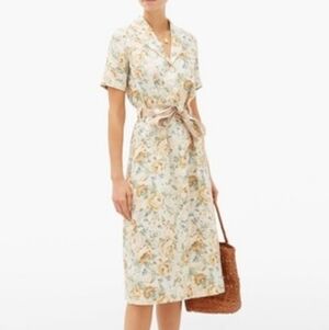 Ephemera Floral Belted Midlength buttondown dress